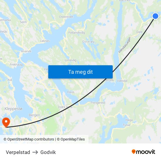 Verpelstad to Godvik map