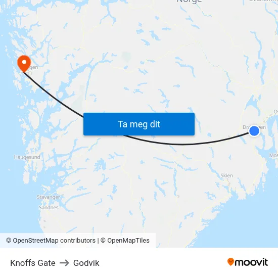 Knoffs Gate to Godvik map