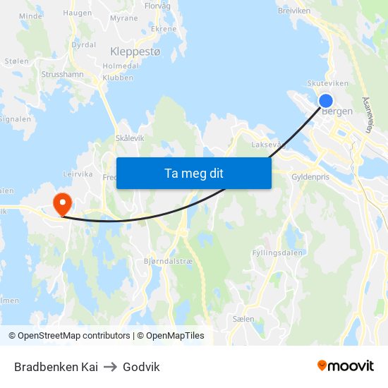 Bradbenken Kai to Godvik map