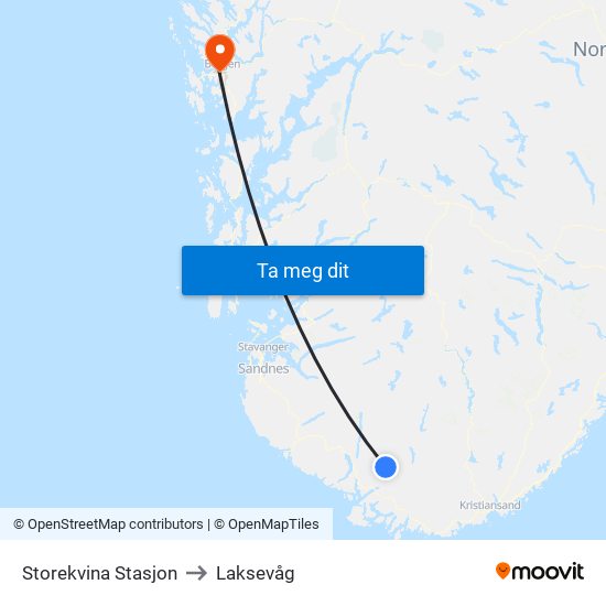 Storekvina Stasjon to Laksevåg map