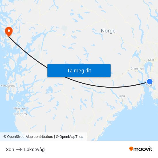 Son to Laksevåg map