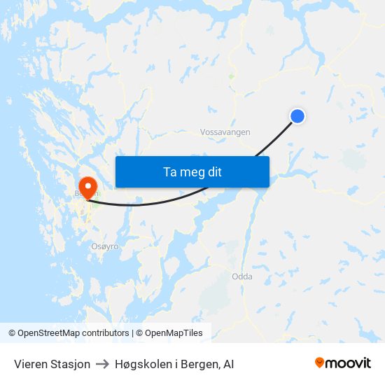 Vieren Stasjon to Høgskolen i Bergen, AI map