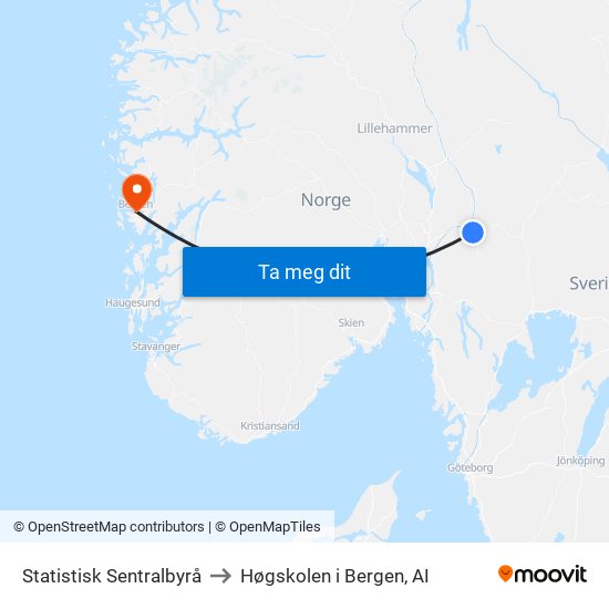Statistisk Sentralbyrå to Høgskolen i Bergen, AI map