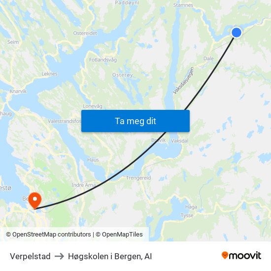 Verpelstad to Høgskolen i Bergen, AI map