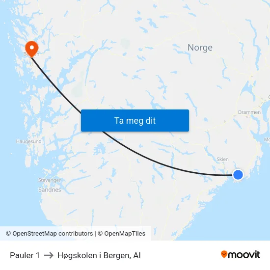 Pauler 1 to Høgskolen i Bergen, AI map