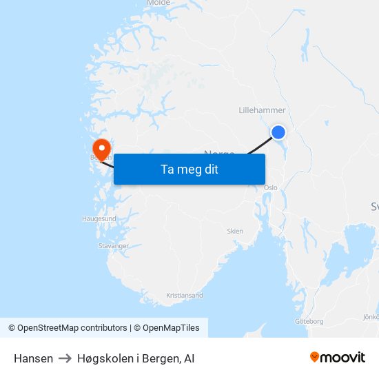 Hansen to Høgskolen i Bergen, AI map