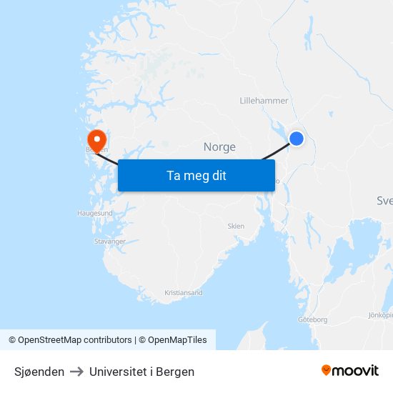 Sjøenden to Universitet i Bergen map