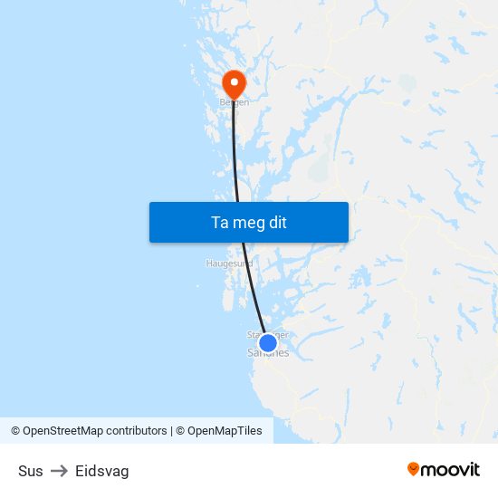 Sus to Eidsvag map