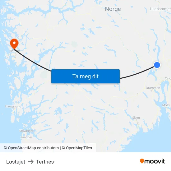 Lostajet to Tertnes map