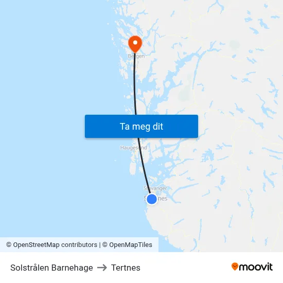 Solstrålen Barnehage to Tertnes map