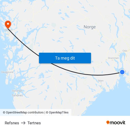 Refsnes to Tertnes map