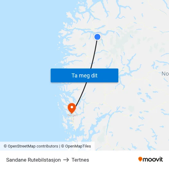 Sandane Rutebilstasjon to Tertnes map
