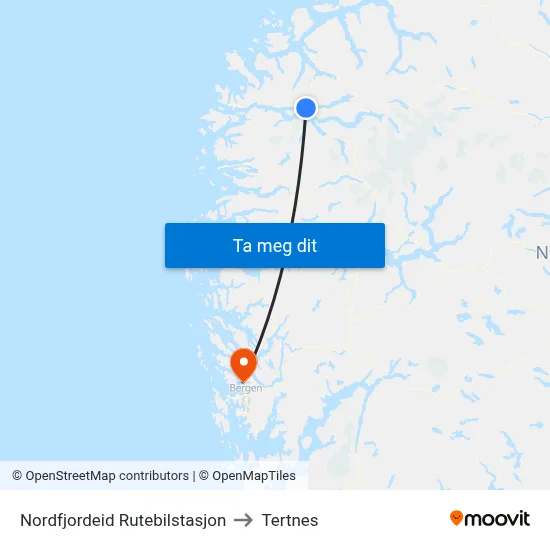 Nordfjordeid Rutebilstasjon to Tertnes map