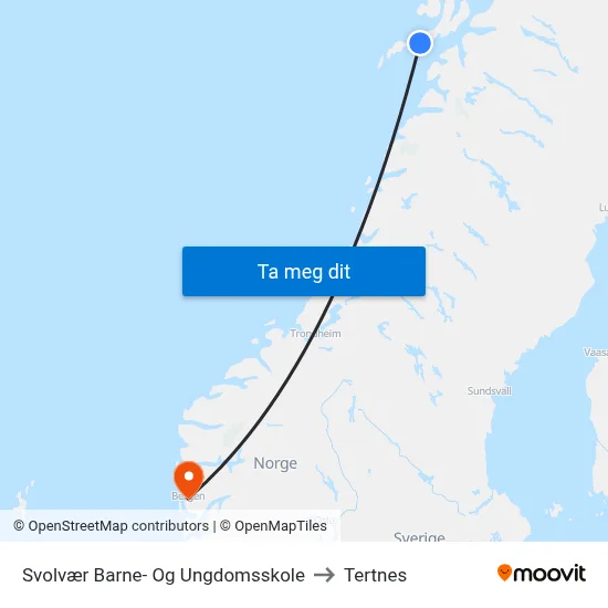 Svolvær Barne- Og Ungdomsskole to Tertnes map