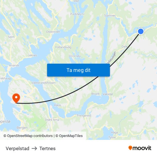 Verpelstad to Tertnes map