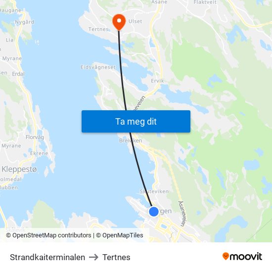 Strandkaiterminalen to Tertnes map