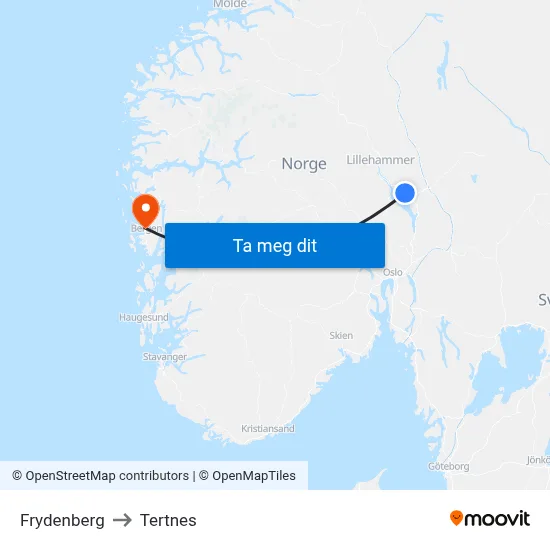 Frydenberg to Tertnes map