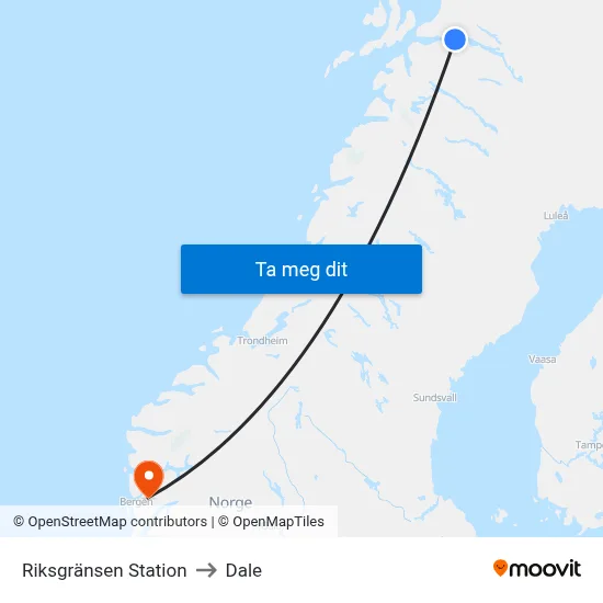 Riksgränsen Station to Dale map