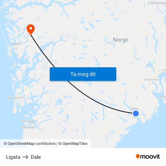 Ligata to Dale map