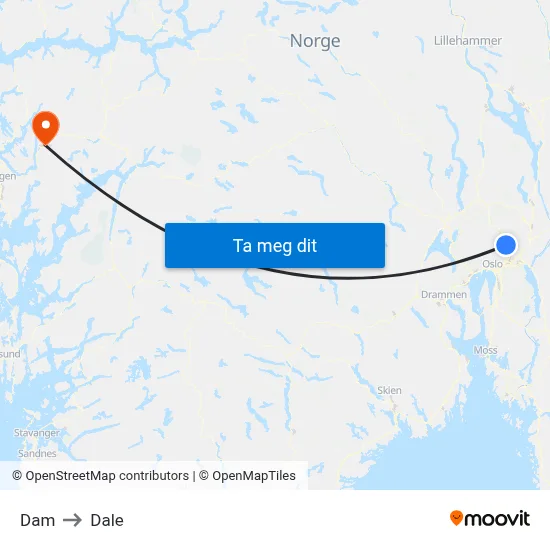 Dam to Dale map