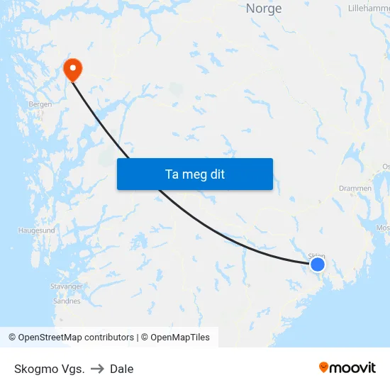 Skogmo Vgs. to Dale map