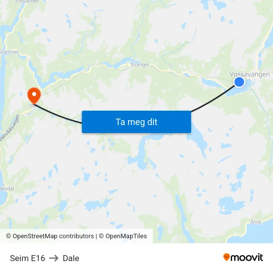 Seim E16 to Dale map