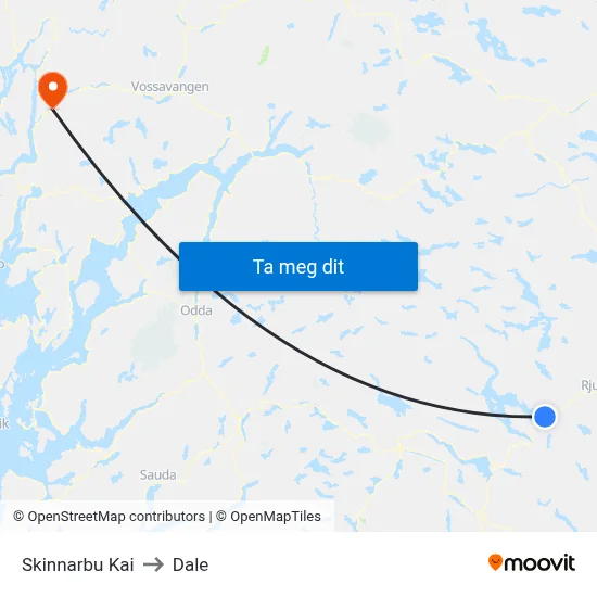 Skinnarbu Kai to Dale map