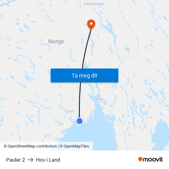 Pauler 2 to Hov i Land map