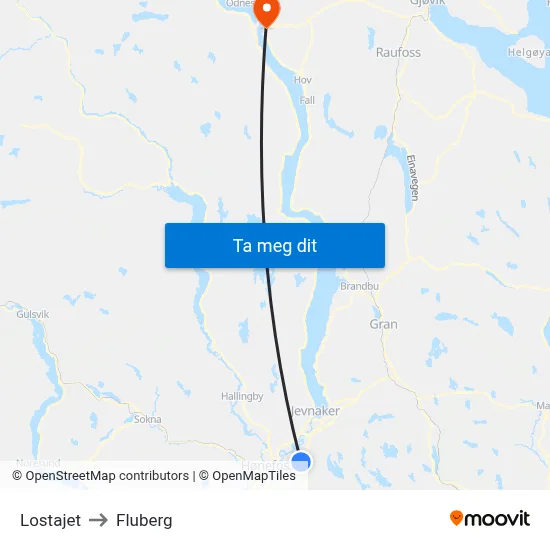 Lostajet to Fluberg map
