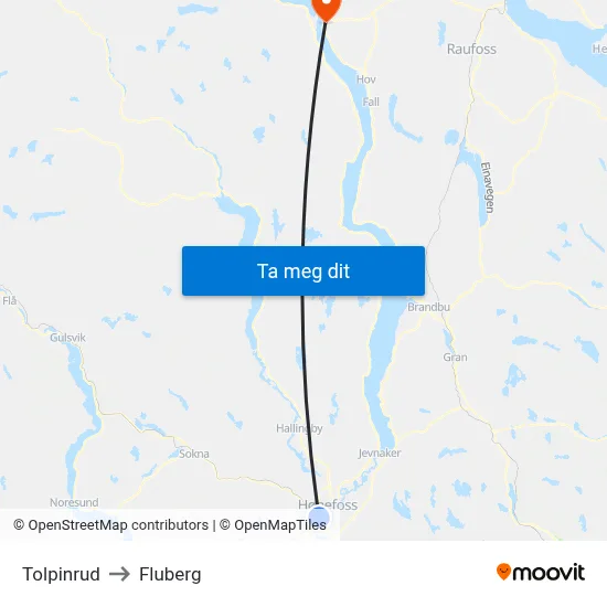 Tolpinrud to Fluberg map