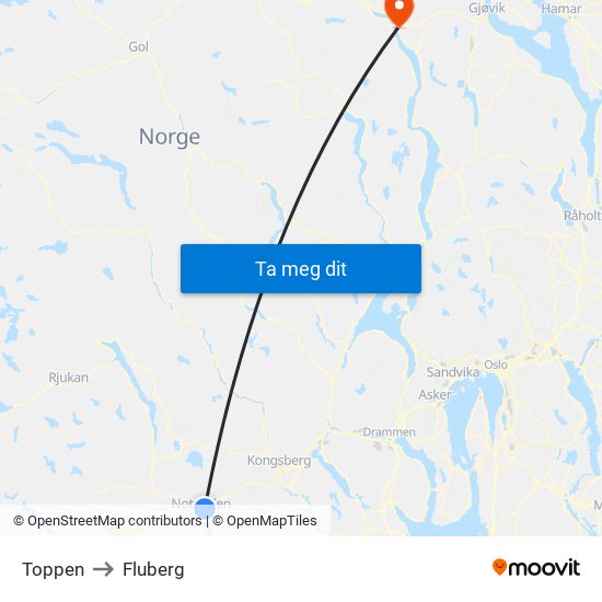 Toppen to Fluberg map