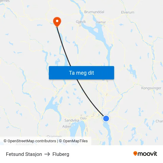 Fetsund Stasjon to Fluberg map
