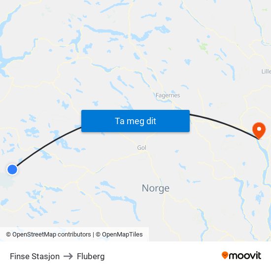 Finse Stasjon to Fluberg map