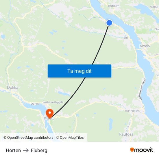 Horten to Fluberg map