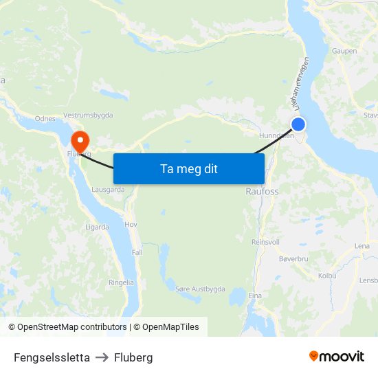 Fengselssletta to Fluberg map