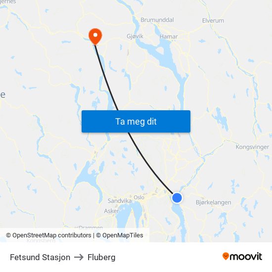 Fetsund Stasjon to Fluberg map