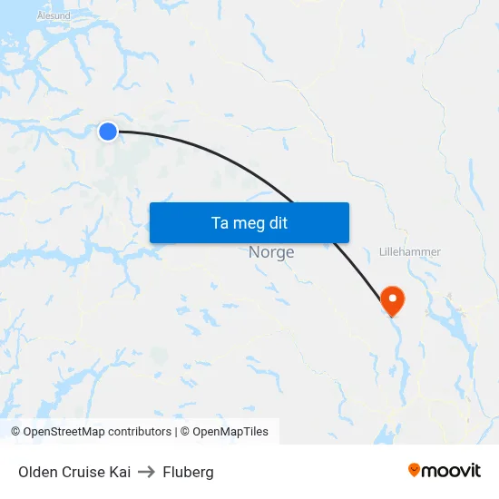 Olden Cruise Kai to Fluberg map