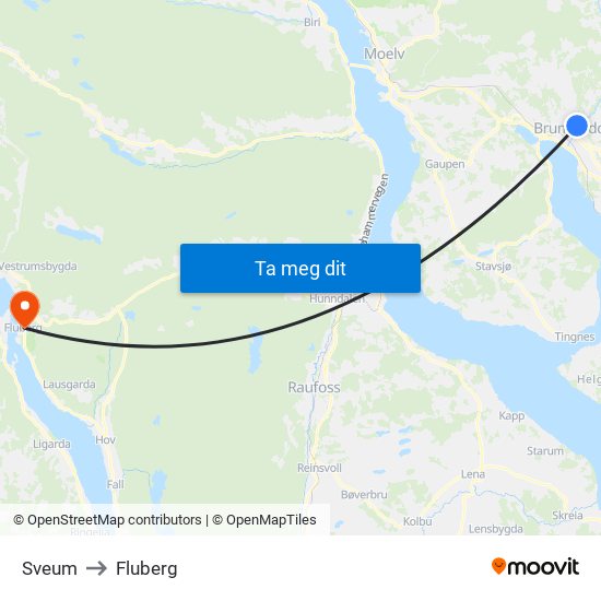 Sveum to Fluberg map