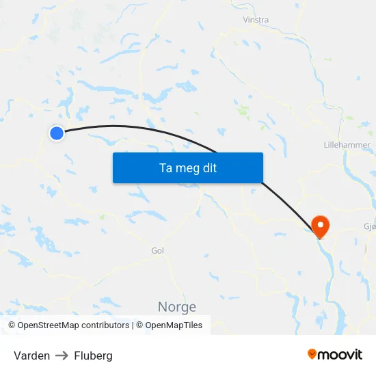 Varden to Fluberg map