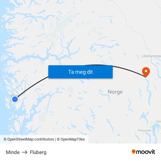 Minde to Fluberg map