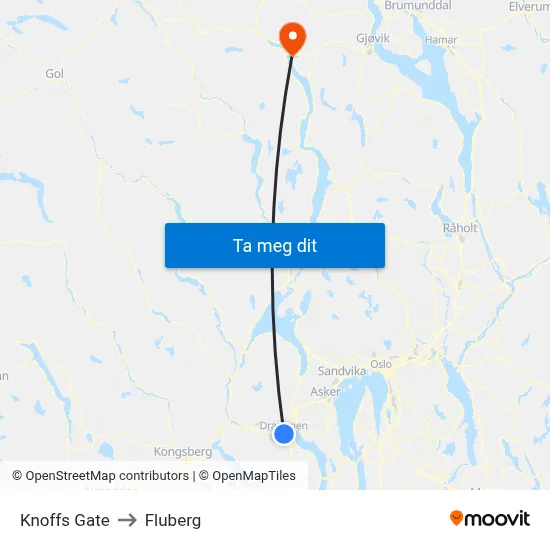Knoffs Gate to Fluberg map