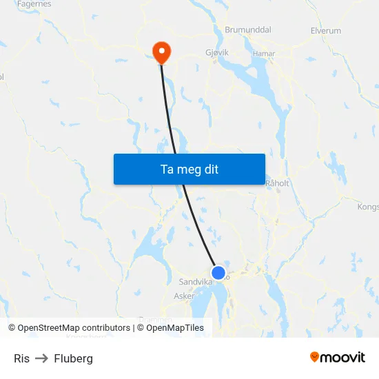 Ris to Fluberg map