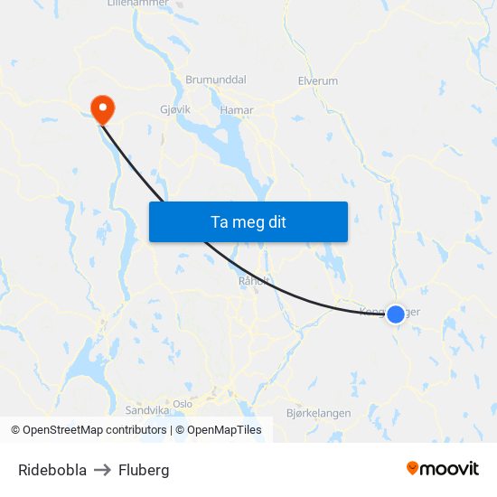 Ridebobla to Fluberg map