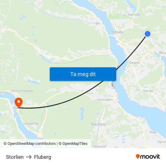 Storlien to Fluberg map