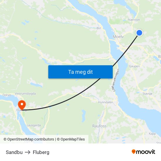 Sandbu to Fluberg map