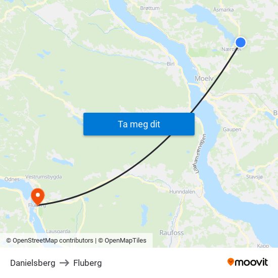 Danielsberg to Fluberg map