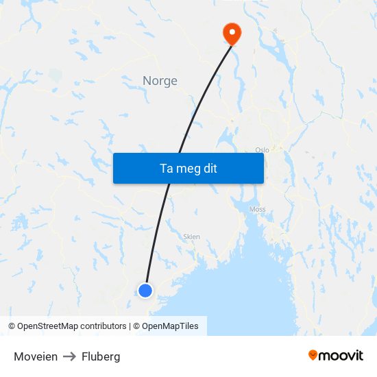Moveien to Fluberg map