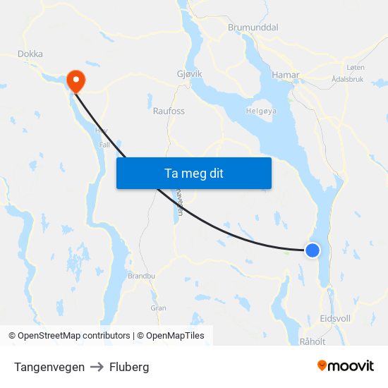 Tangenvegen to Fluberg map