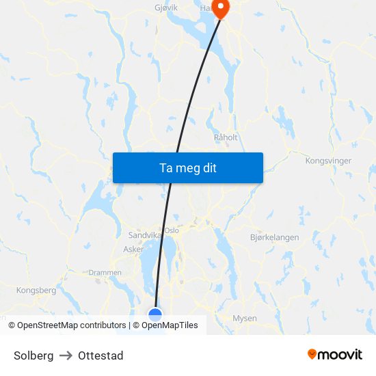 Solberg to Ottestad map