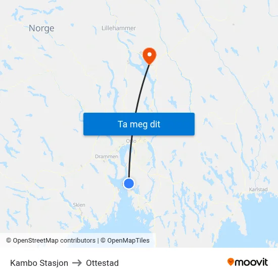 Kambo Stasjon to Ottestad map